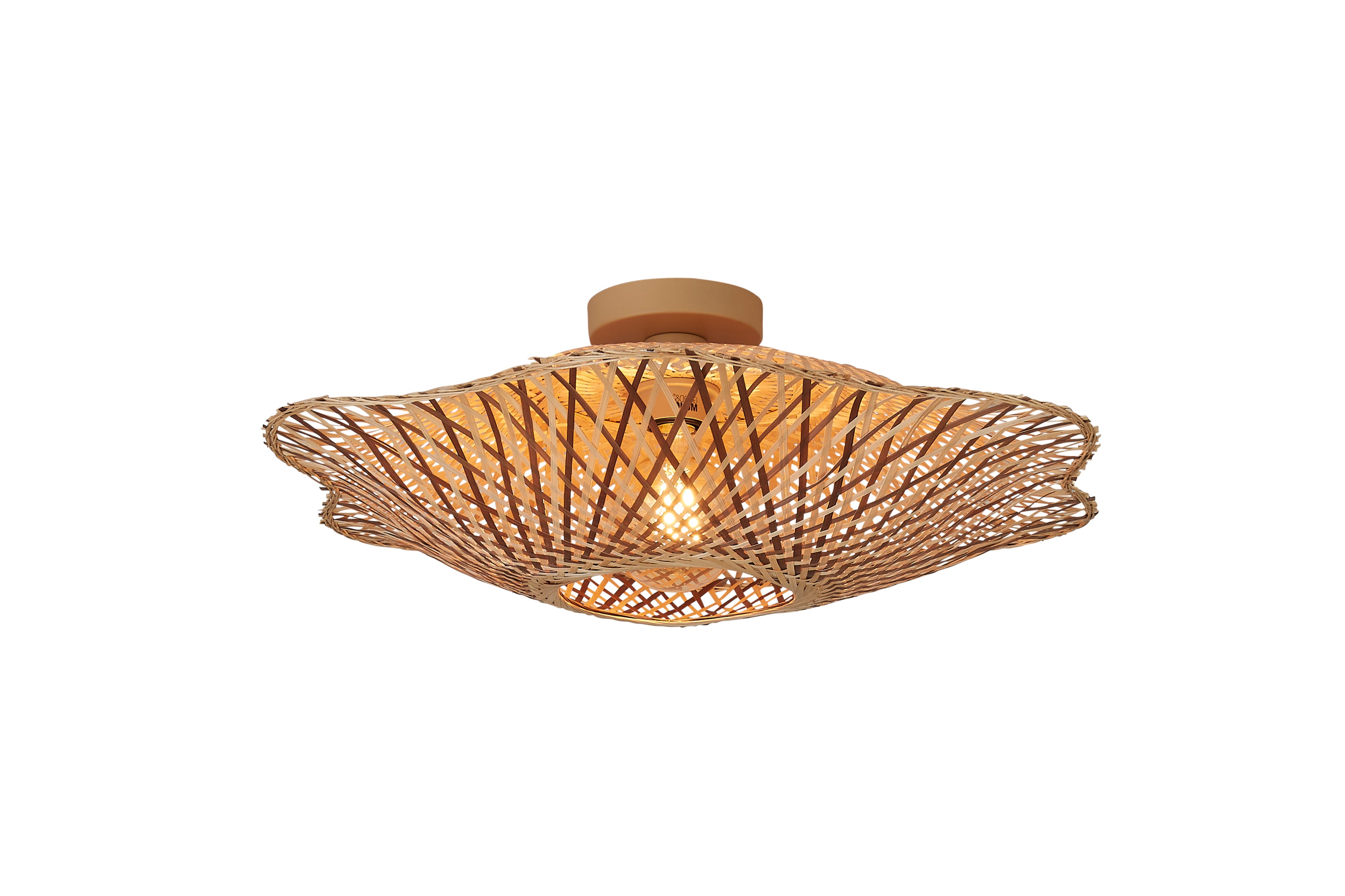 Good&Mojo Ceiling lamp Madura bamboo/shade ø60x15cm wet/brown, M